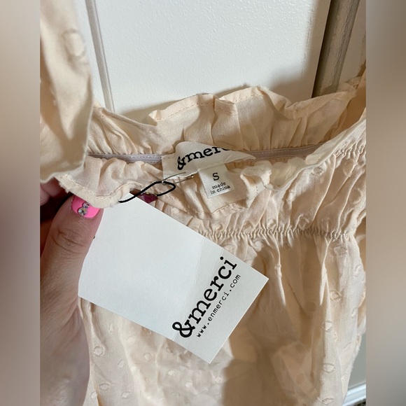 Limelush &merci cream Swiss dot tank top new S - Picture 9 of 11